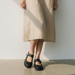 Alegria by PG Lite Black Floral Mary Jane Shoes